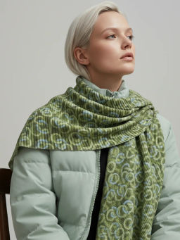 Большой, мягкий, тонкий и очень нежный двусторонний палантин с рисунком. - Tantino фото 13