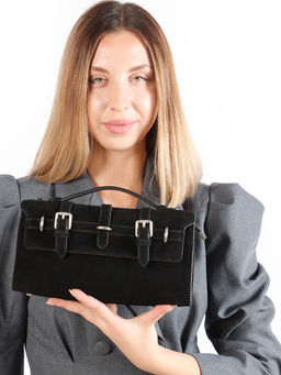 LACCOMA сумка M1066-черный натуральная замша хлопок