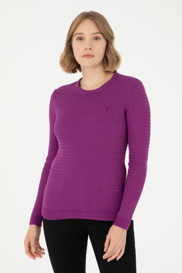 Женский фиолетовый базовый свитер Неожиданная скидка в корзине