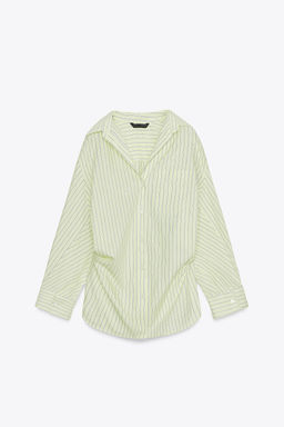 OVERSIZE STRIPED POPLIN SHIRT - Zara фото 18