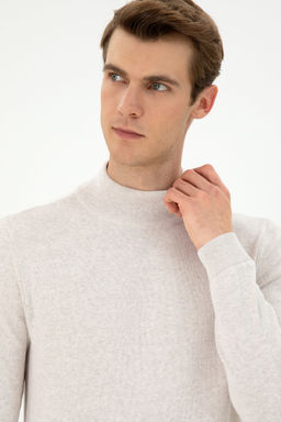 Erkek Slim Fit Yar_m Bal_k__ Yaka Ta_ Melanj Basic Kazak - U.s. polo assn фото 9