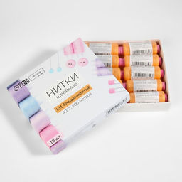 Цена за 10 шт. Нитки 40/2, 200 м, желтые №131