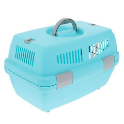 Переноска пластиковая Неон 48х32х29,5 см, вес животного до 12 кг, голубая - Пижон фото 2