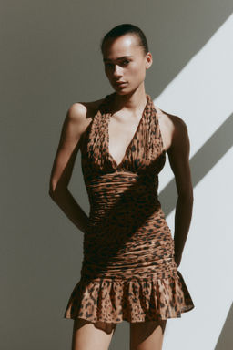 Vestido fruncido con fular decorativo - H&m фото 3