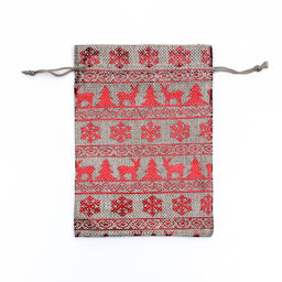 Цена за 5 шт. Мешочек подарочный из холщи Скандинавия, 13 х 18 см - UPAK LAND фото 2