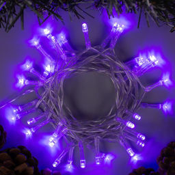 Гирлянда Нить 2 м, IP20, прозрачная нить, 20 LED, 2 режима, батарейки AAх3 (нет в комплекте), свечение фиолетовое