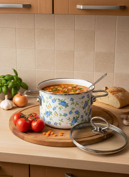 Кастрюля цил. 2л "Summer Time", белосн., 1SD165S