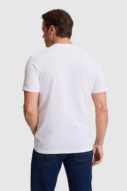 Erkek Beyaz Regular Fit Bisiklet Yaka Basic Ti__rt
