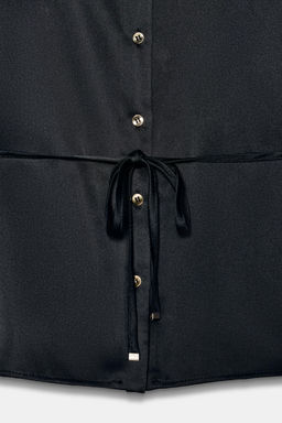 SATIN BLOUSE WITH THIN BELT - Zara фото 8