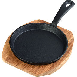 26802 Сковорода чугун 13см с дерев.подст. МВ(х12)