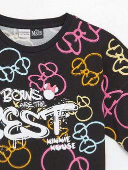 Bisiklet Yaka Minnie Mouse Bask?l? K?sa Kollu K?z ?ocuk Ti??rt - Waikiki фото 3