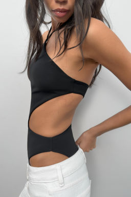 BODY HALTER CUT OUT PUNTO STRETCH / Negro - Zara фото 3