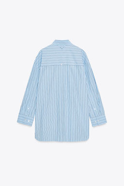 OVERSIZE STRIPED POPLIN SHIRT - Zara фото 21