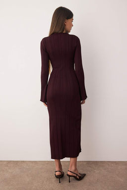 Murdum Premium/Ozel Iplik Bodycone Midi Dik Yaka A-Line Triko Uzun Elbise TWOAW26EL00056 - Trendyolmilla фото 4