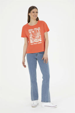 Женская футболка с круглым вырезом и цветком граната Неожиданная скидка в корзине - U.s. polo assn фото 4