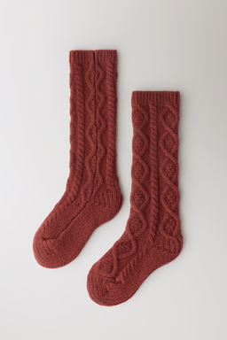 LONG CABLE-KNIT SOCKS 100% WOOL LIMITED EDITION - Zara фото 4