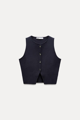 BUTTONED KNIT VEST TOP - Zara фото 8