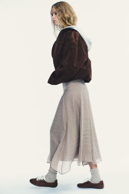 DOUBLE LAYER MIDI SKIRT - Zara фото 4