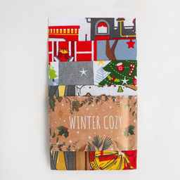 Набор новогодних кухонных полотенец Доляна Волшебство 35?60 см-4 штуки, 100% хлопок