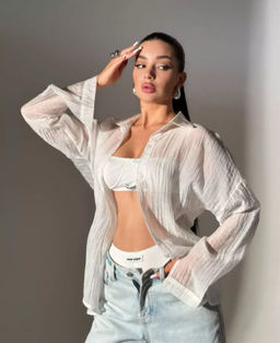 K12452 Рубашка OVER SIZE БЕЛЫЙ