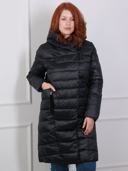 Пальто с капюшоном и меховым брелком - Almond фото 7