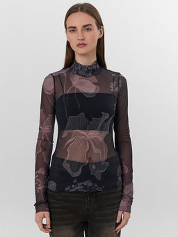 Джемпер женский черный из сетки