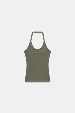 TOP HALTER TACHAS / Verde