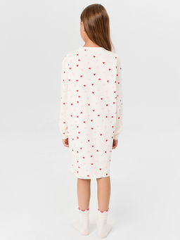 Сорочка ночная для девочек бежевая в сердечки - Mark formelle фото 2
