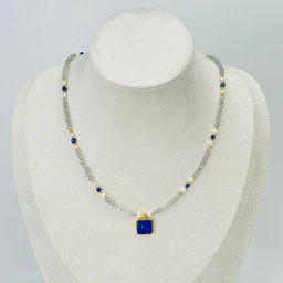 Колье из Лабрадора, Жемчуга и Лазурита