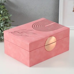 Шкатулка для украшений «Веточка. Радуга», с зеркалом, искусственная кожа, розовая, 18×24.5×11 см