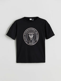 Bisiklet Yaka Inter Miami Bask?l? Erkek ?ocuk Ti??rt