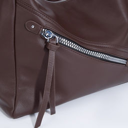 Сумка-мешок на молнии, 2 наружных кармана, цвет коричневый - Simaland фото 4