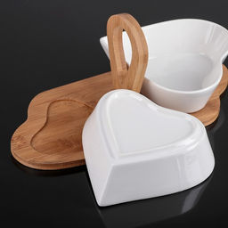 Набор салатников керамических «Эстет. Сердце», 32,5×15×12,5 см, 2 предмета, цвет белый