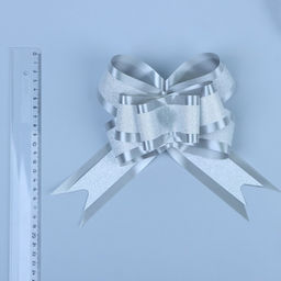 Цена за 10 шт. Бант-бабочка №5 Фактурная полоса, белый - Simaland фото 2