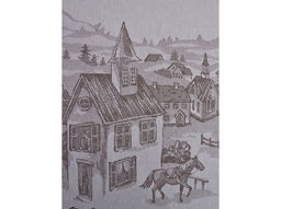 Скатерть 07с24-ЯК D-170 "Американская деревня" цв. коричневый