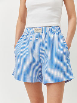 Шорты в полоску на высокой посадке