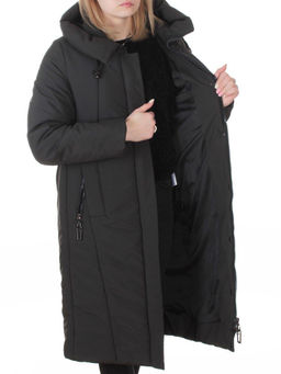 M-9098 DK. GREEN Пальто зимнее женское (верблюжья шерсть, 120 гр. холлофайбер)