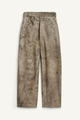 BAGGY WASHED LEATHER TROUSERS - Zara фото 5