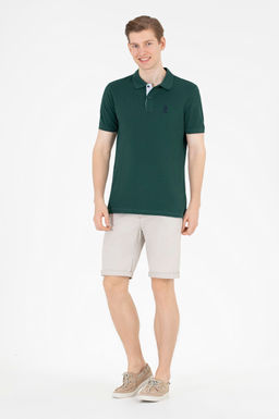 Мужская темно-зеленая футболка с воротником поло Basic - U.s. polo assn фото 5