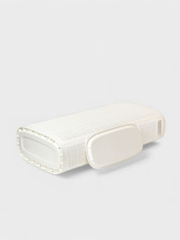 Плетёная корзина для белья с крышкой "Лён" 60л 43×20×80см, цвет белый