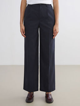 Loose Fit ?izgili Kad?n Pileli Pantolon