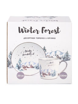 Набор десертная тарелка 20см + кружка 330мл WINTER FOREST - SIJ фото 2