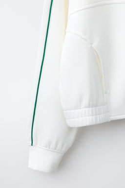 SUDADERA RIB CREMALLERA VIVOS CONTRASTE / Crudo claro - Zara фото 6