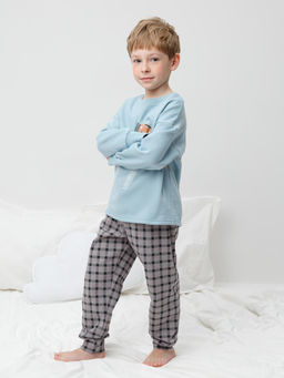 К 1567/голубой,клетка пижама дет - Crockid фото 4