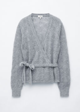 Mohair-Blend Pointelle Cardigan