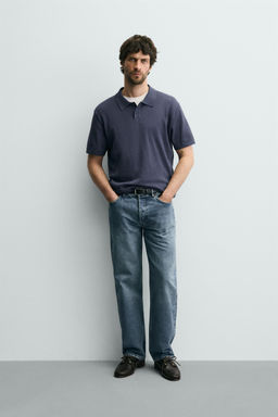 RIB KNIT POLO SHIRT