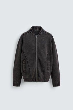 WASHED KNIT BOMBER JACKET - Zara фото 6