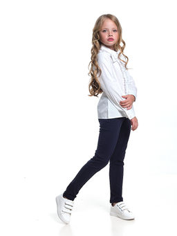 Рубашка для девочки в школу белая UD 7660 белый - Mini maxi фото 7