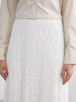 Beli Lastikli Ajurlu Dantelli Etek