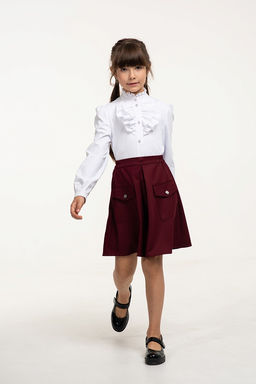 Белая школьная блуза Mooriposh, модель 06177  фото 3